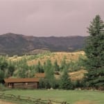 Bitterroot Ranch - Ranch stable and view of the hills.