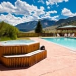 Red Rock Ranch - outdoor hot tub and pool.